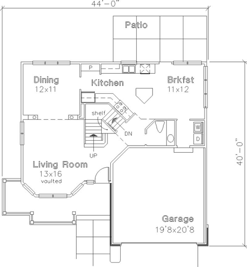 Floor Plan First Story of Country Plan #146-1623
