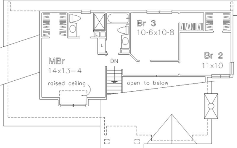 Floor Plan Second Story of Country Plan #146-1627