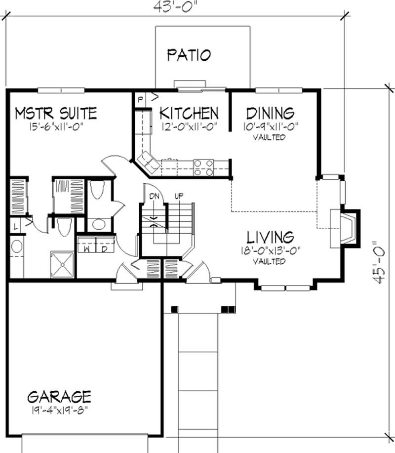Floor Plan First Story of Cape Cod Plan #146-1629