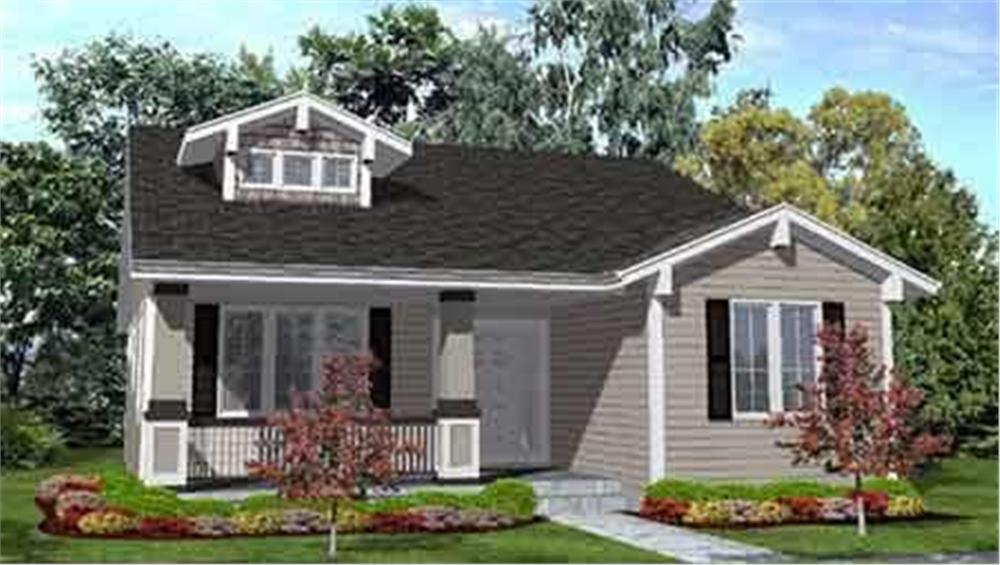 Front view of Bungalow home (ThePlanCollection: House Plan #146-1631)