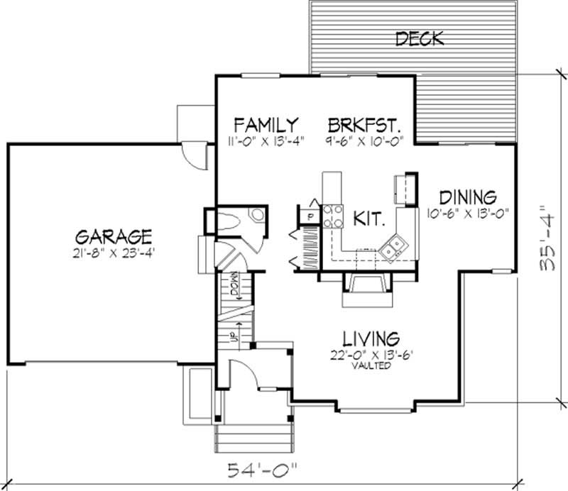 Floor Plan First Story of Country Plan #146-1645