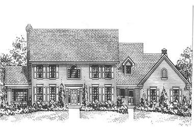 4-Bedroom, 3446 Sq Ft Colonial House Plan - 146-1646 - Front Exterior