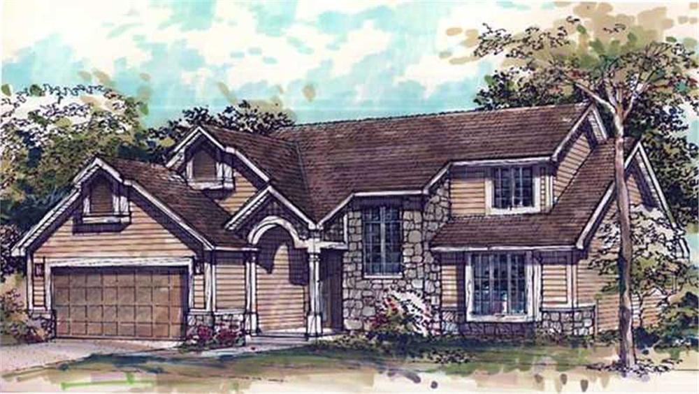 Front view of Contemporary home (ThePlanCollection: House Plan #146-1675)