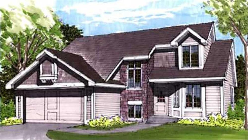 Front view of Contemporary home (ThePlanCollection: House Plan #146-1688)