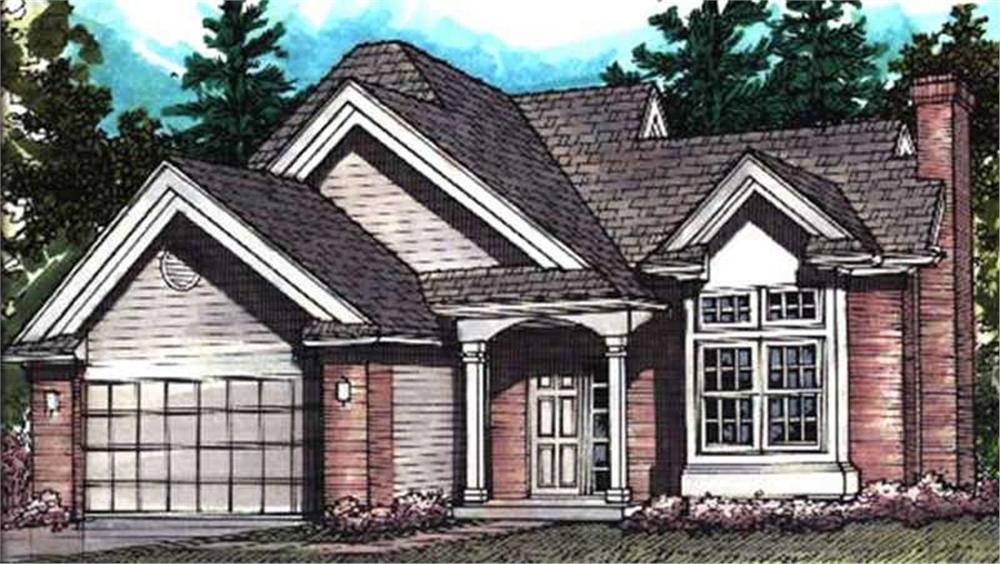 Front view of Contemporary home (ThePlanCollection: House Plan #146-1691)