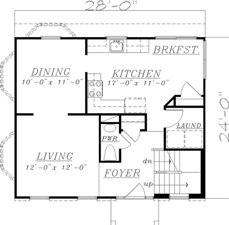 Floor Plan First Story of Colonial Plan #146-1719