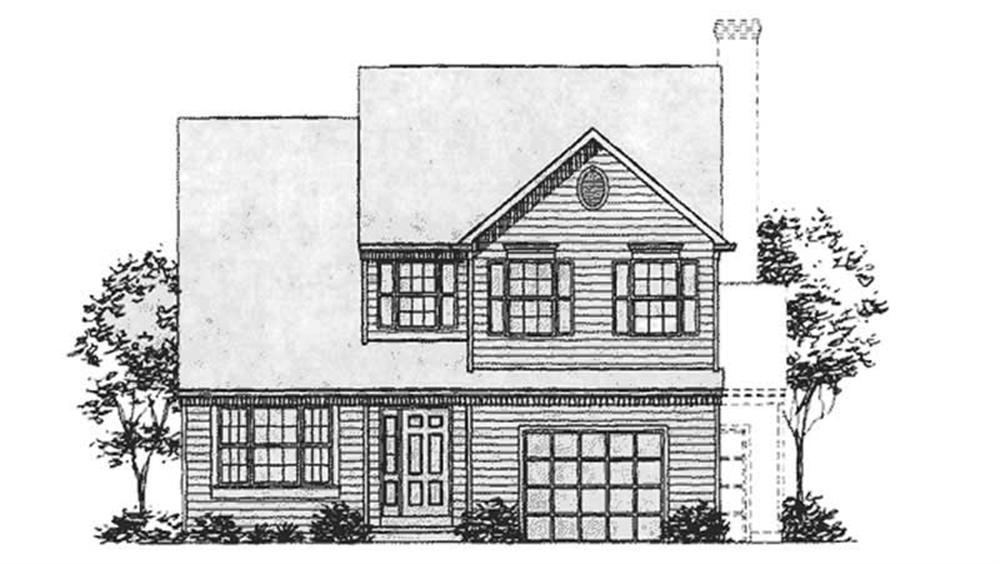 Front view of Colonial home (ThePlanCollection: House Plan #146-1730)