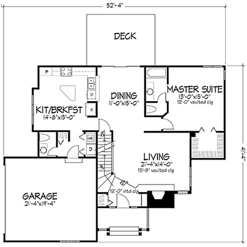 Floor Plan First Story of Country Plan #146-1735