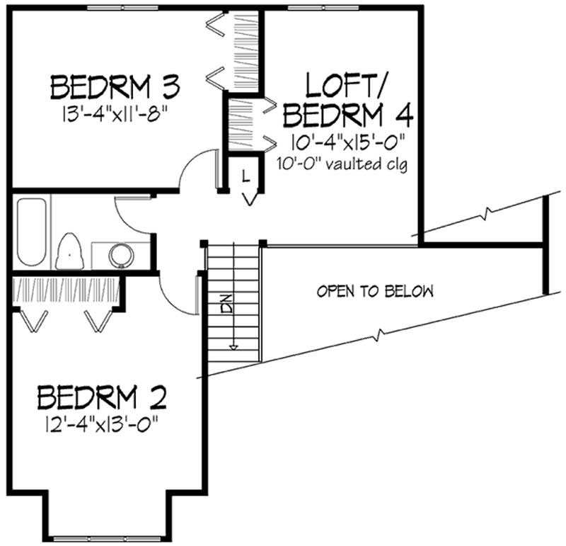 Floor Plan Second Story of Country Plan #146-1735