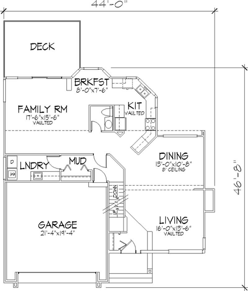 Floor Plan First Story of Country Plan #146-1737