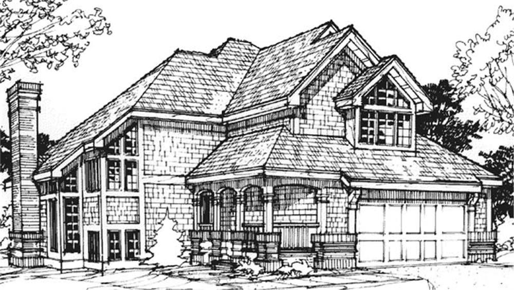Front view of Country home (ThePlanCollection: House Plan #146-1739)