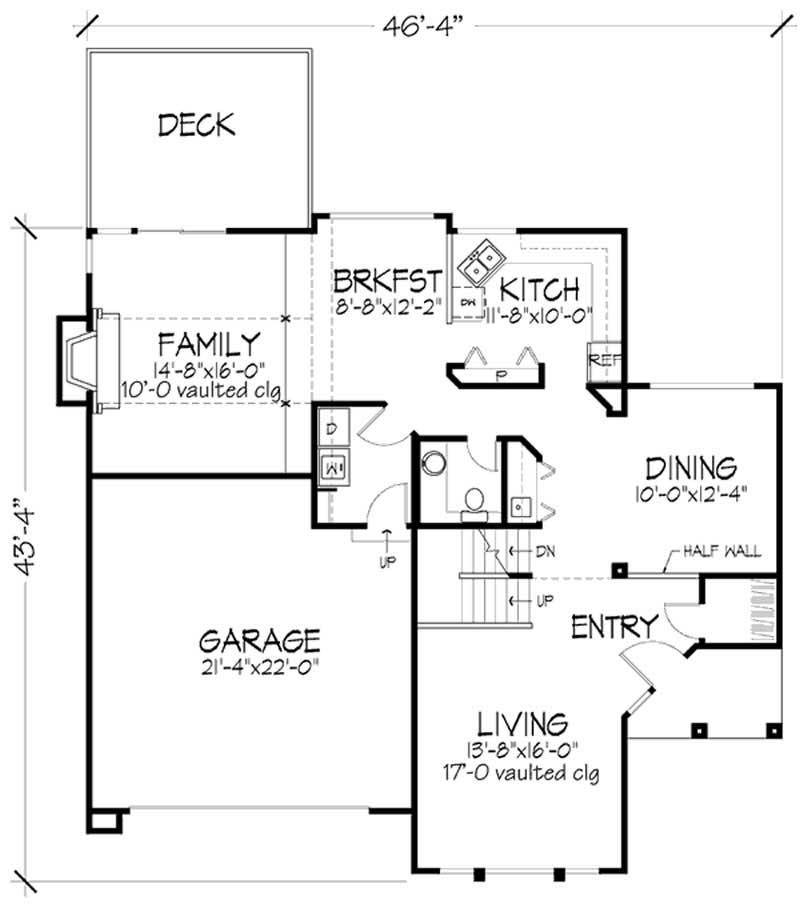 Floor Plan First Story of Country Plan #146-1740
