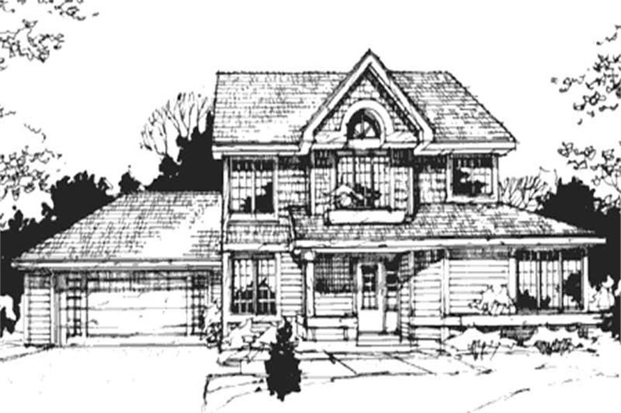 3-Bedroom, 1685 Sq Ft Country Home Plan - 146-1741 - Main Exterior