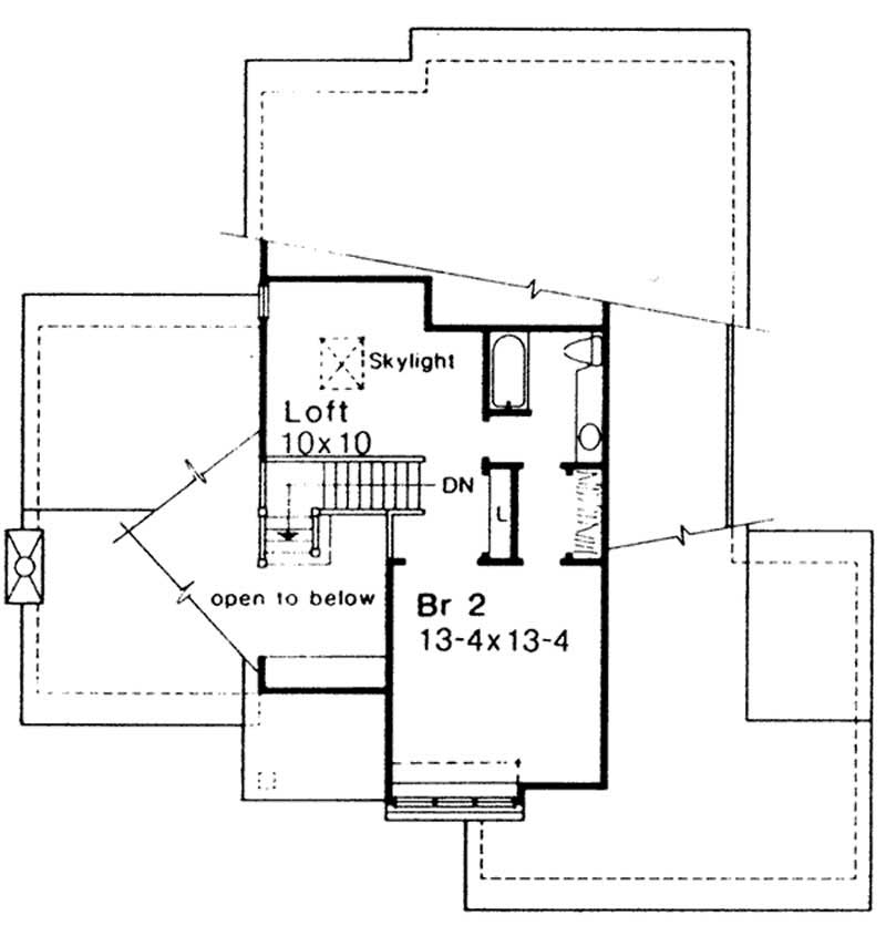 Floor Plan Second Story of Country Plan #146-1749
