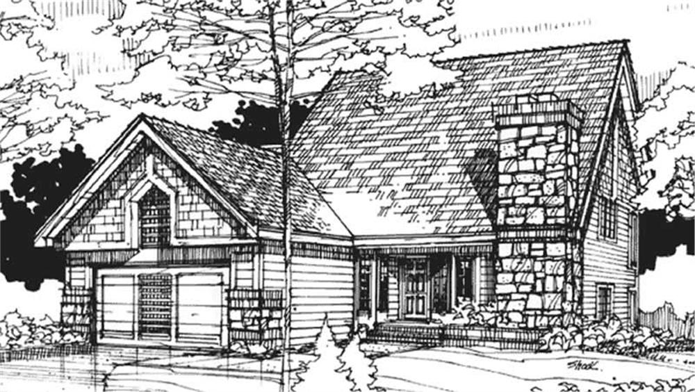 Front view of Country home (ThePlanCollection: House Plan #146-1751)