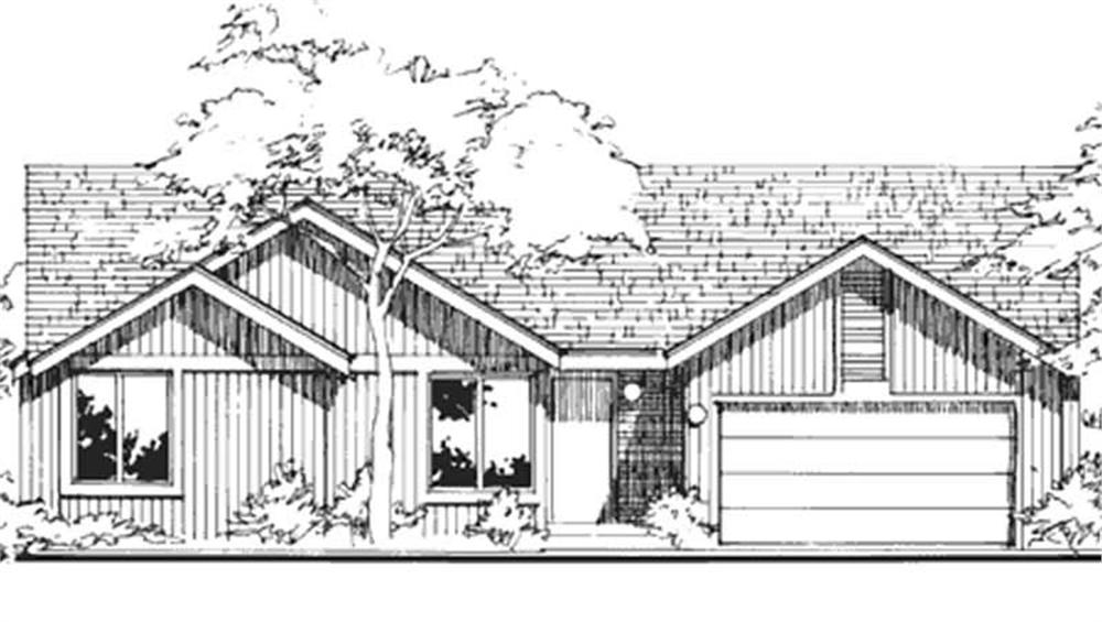 Front view of Contemporary home (ThePlanCollection: House Plan #146-1776)