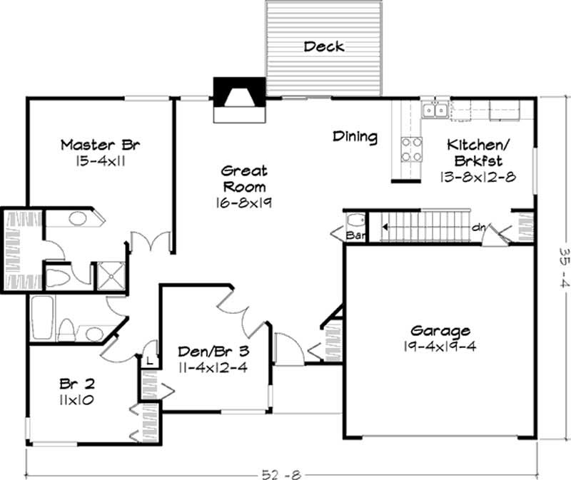 Floor Plan First Story of Contemporary Plan #146-1776