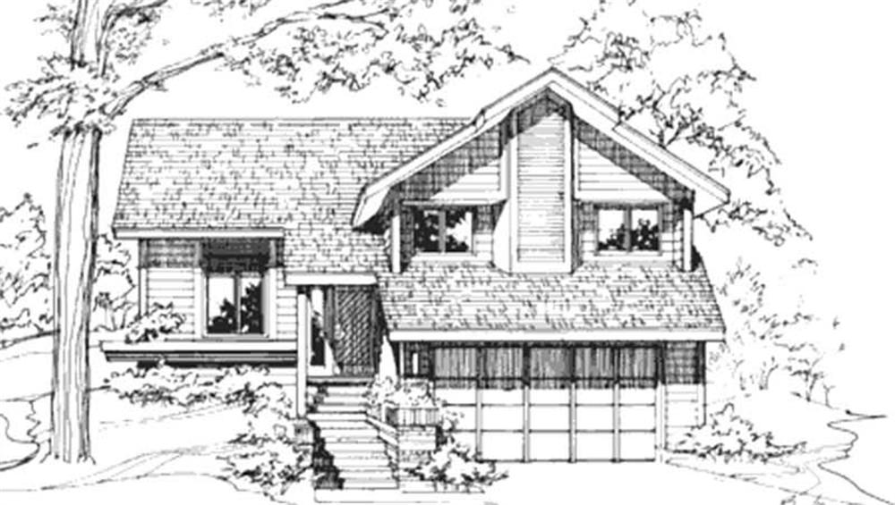 Front view of Contemporary home (ThePlanCollection: House Plan #146-1777)
