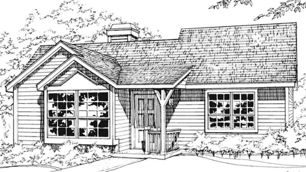 Front view of Country home (ThePlanCollection: House Plan #146-1781)