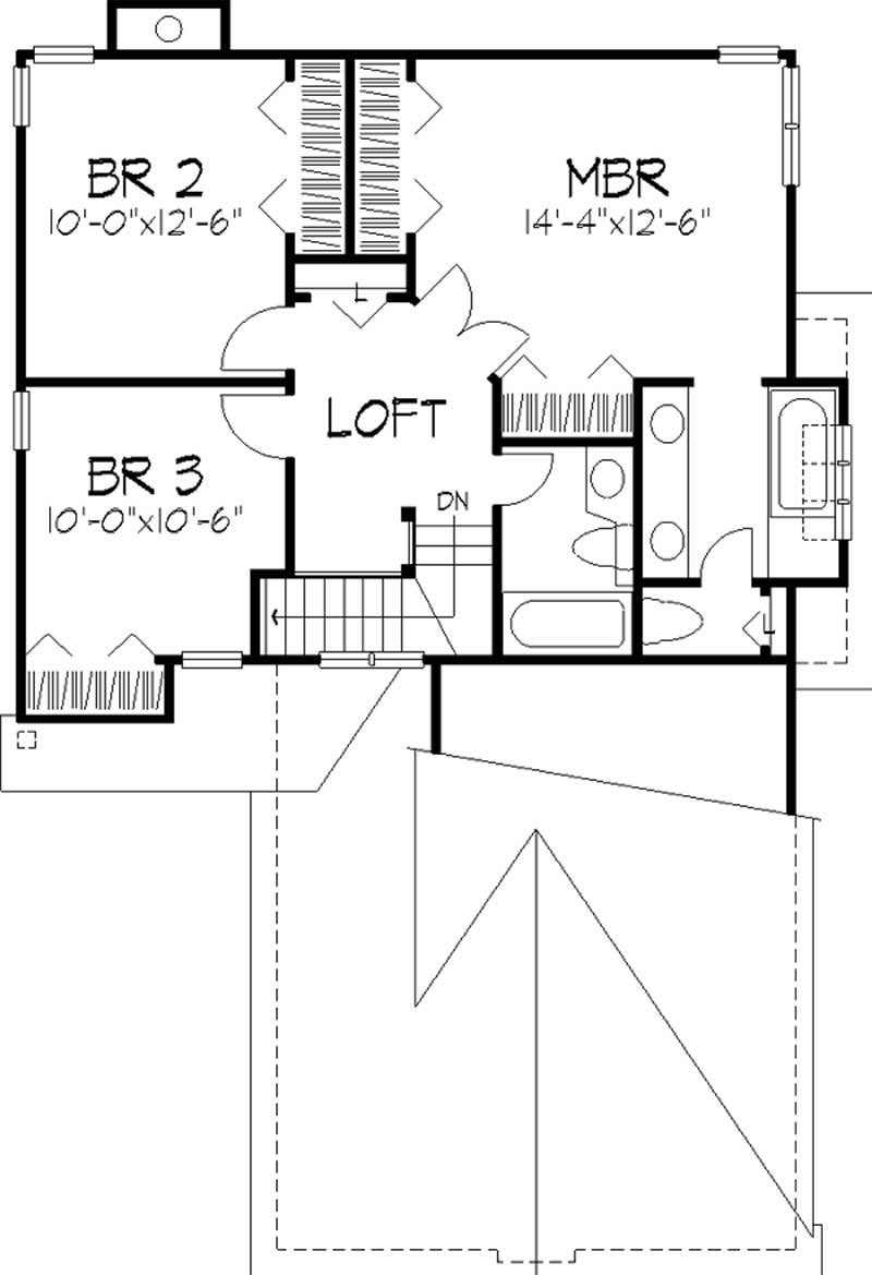 Floor Plan Second Story of Country Plan #146-1786