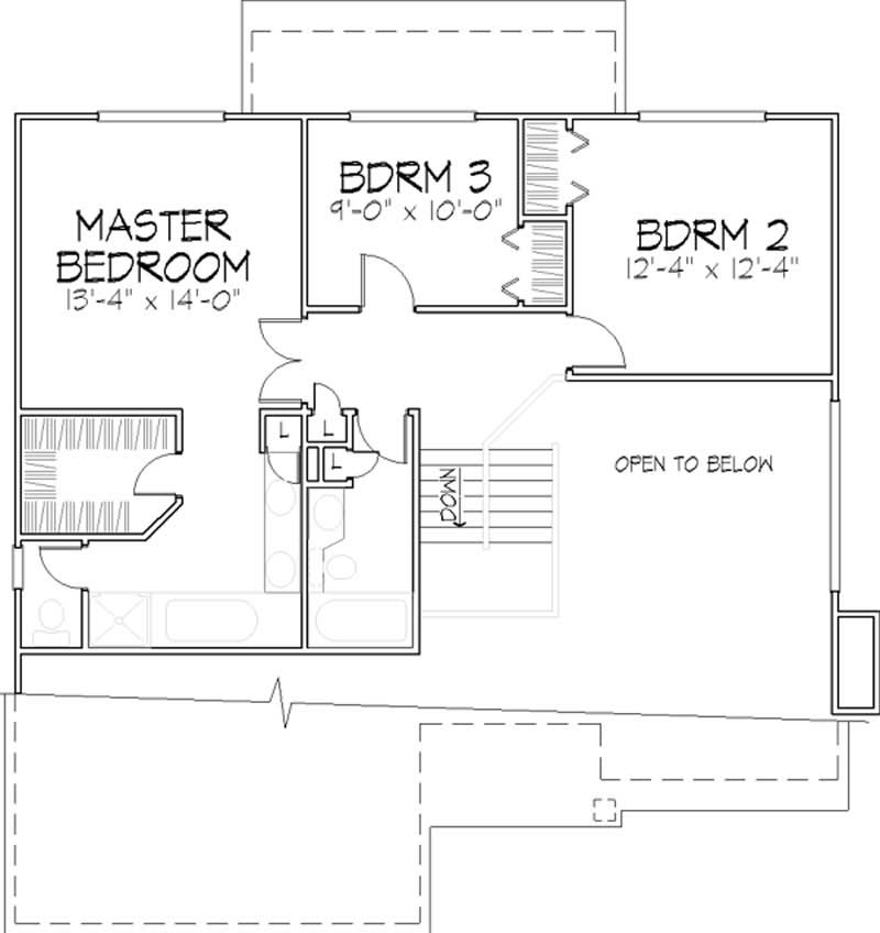 Floor Plan Second Story of Country Plan #146-1817