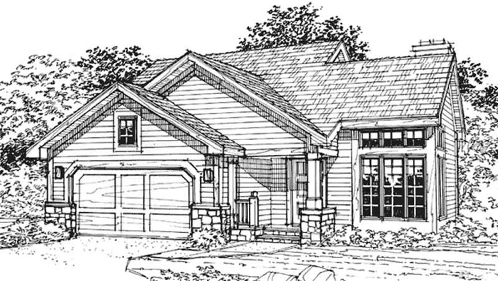 Front view of Bungalow home (ThePlanCollection: House Plan #146-1818)
