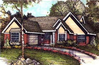 2-Bedroom, 1923 Sq Ft Country House Plan - 146-1819 - Front Exterior