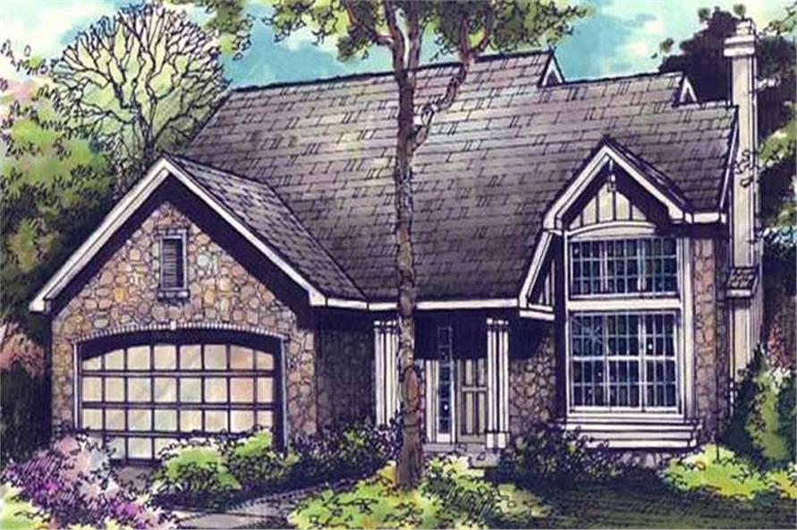 Country Homeplans LS-B-90029 colored rendering.
