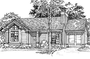 2-Bedroom, 950 Sq Ft Country House Plan - 146-1822 - Front Exterior