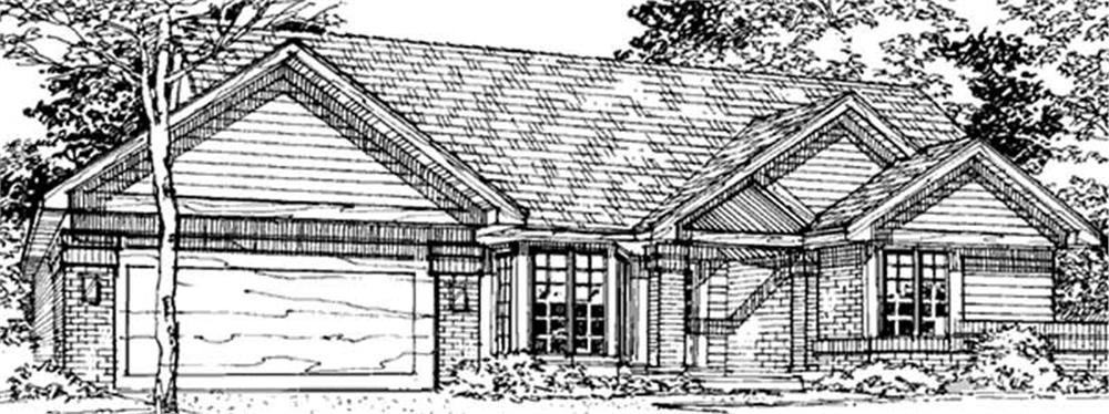 Front view of Country home (ThePlanCollection: House Plan #146-1824)