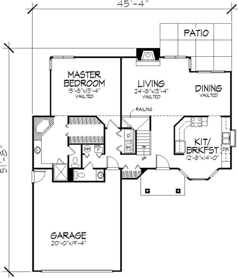 Floor Plan First Story of Cape Cod Plan #146-1825