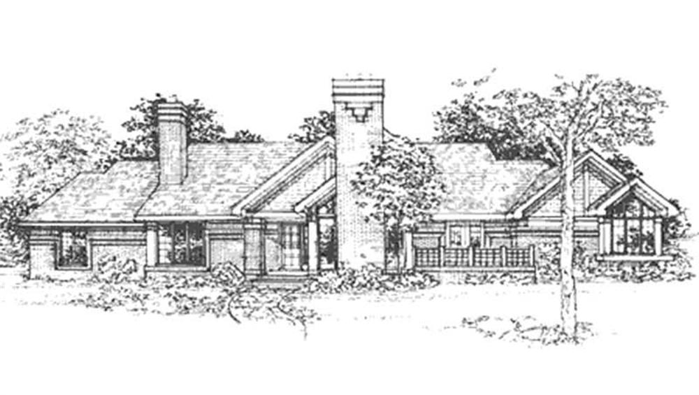 Front view of Country home (ThePlanCollection: House Plan #146-1827)