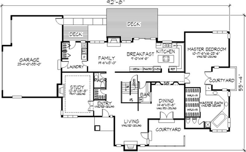 Floor Plan First Story of Cape Cod Plan #146-1827