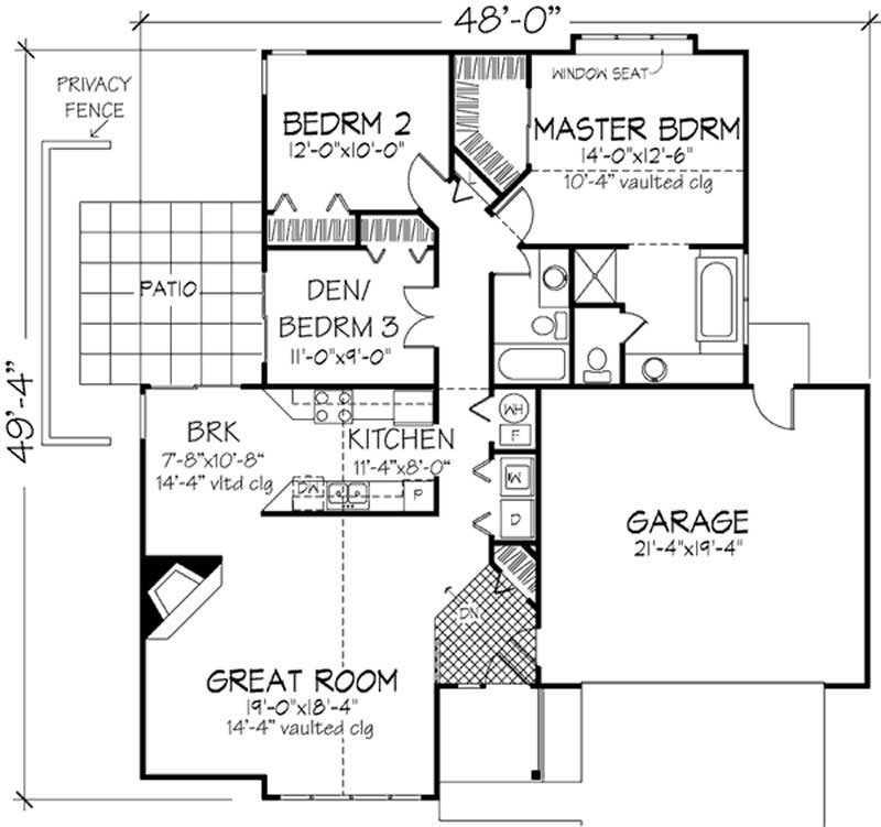 Floor Plan First Story of Country Plan #146-1839