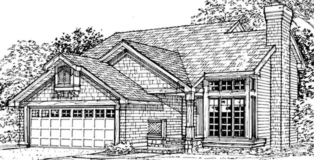 Front view of Contemporary home (ThePlanCollection: House Plan #146-1844)
