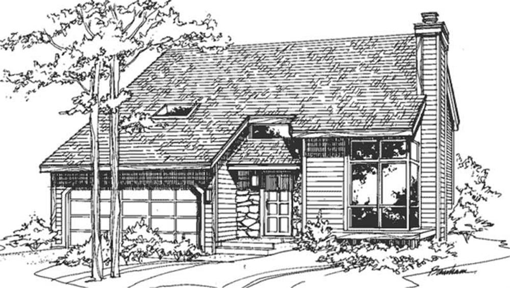 Front view of Contemporary home (ThePlanCollection: House Plan #146-1851)