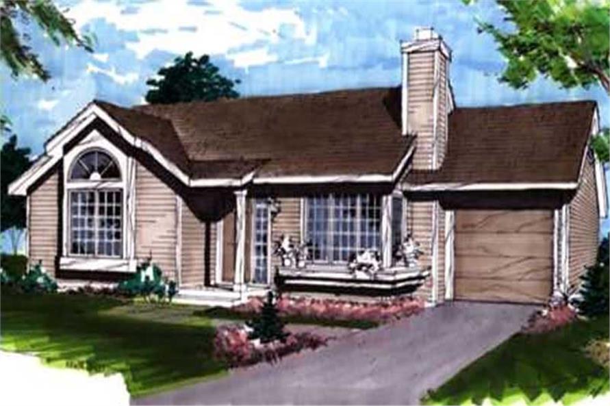 1-Bedroom, 950 Sq Ft Ranch House Plan - 146-1853 - Front Exterior