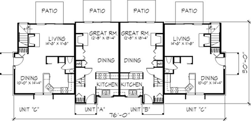 Floor Plan First Story of Multi-Unit Plan #146-1855