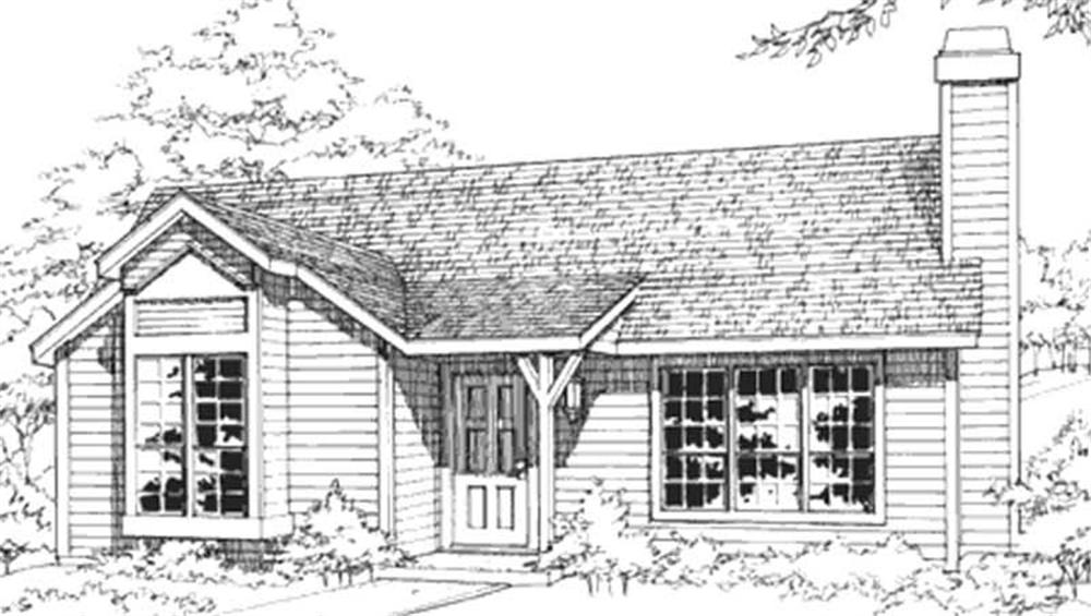 Front view of Country home (ThePlanCollection: House Plan #146-1857)