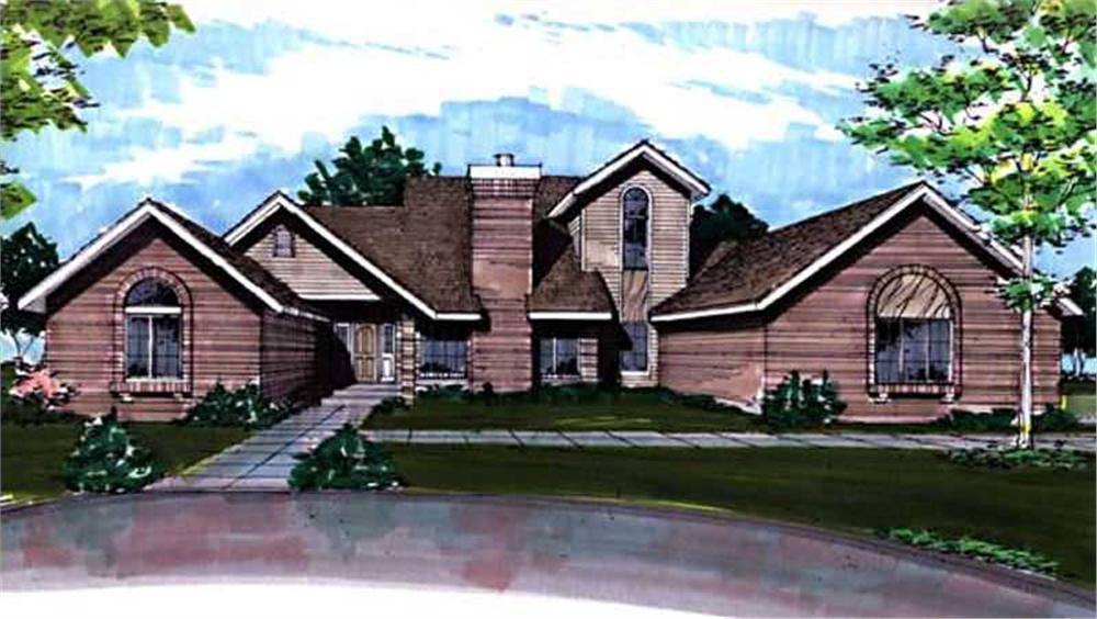 Front view of Contemporary home (ThePlanCollection: House Plan #146-1867)