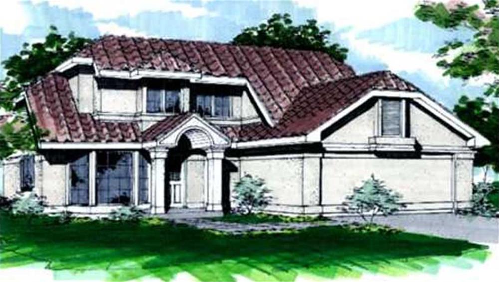 Front view of Contemporary home (ThePlanCollection: House Plan #146-1872)