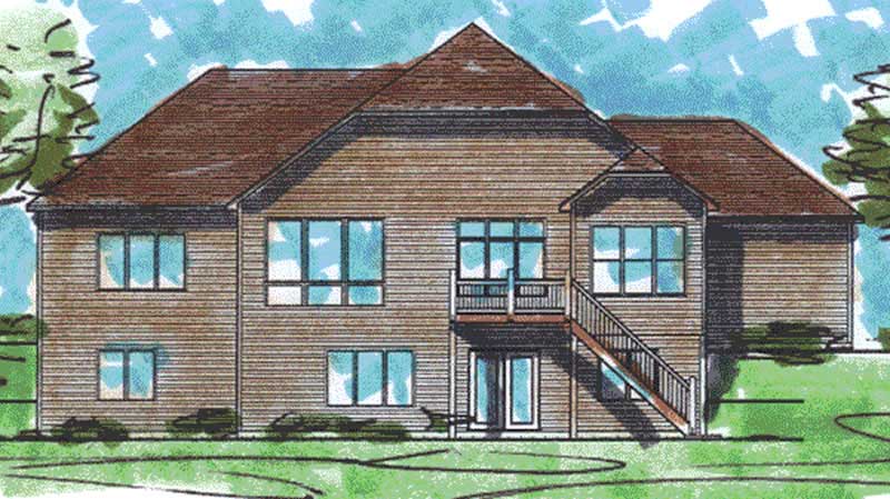 Rear View of this 3-Bedroom, 3240 Sq Ft Plan - 146-1876
