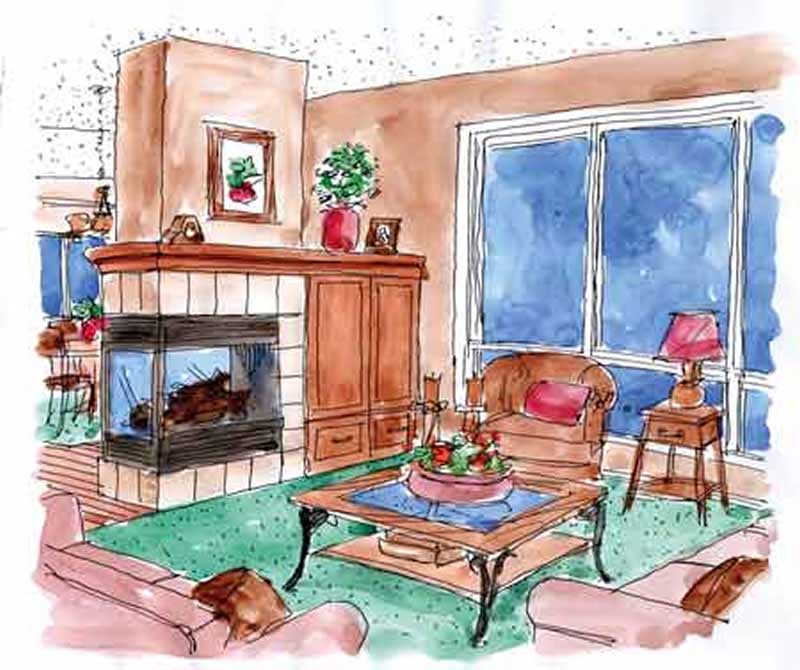 Living Room of this 3-Bedroom, 3240 Sq Ft Plan - 146-1876