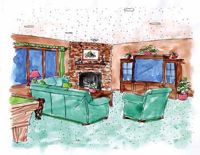 Living Room of this 3-Bedroom, 3240 Sq Ft Plan - 146-1876