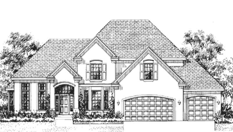 Home Plan Front Elevation of this 4-Bedroom,2777 Sq Ft Plan -146-1878