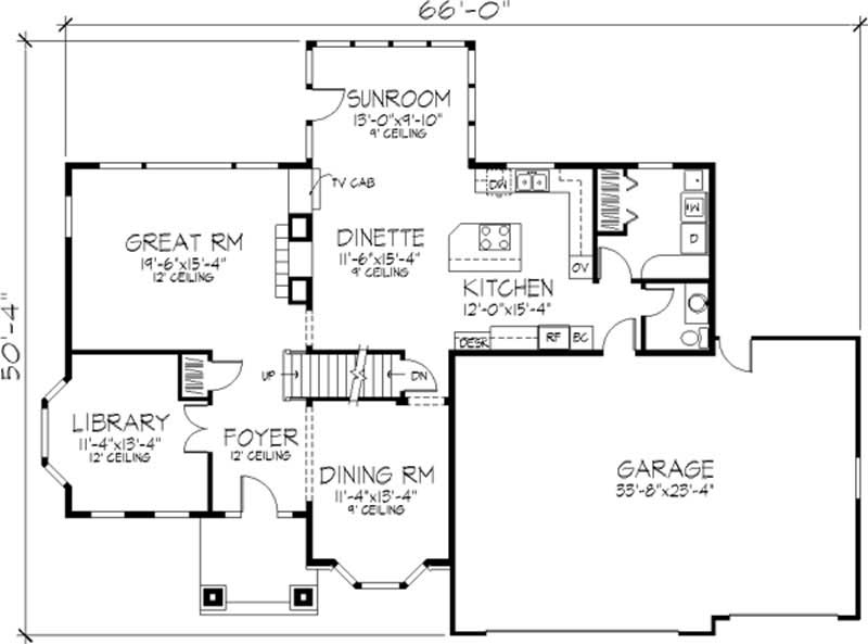 Floor Plan First Story of European Plan #146-1878