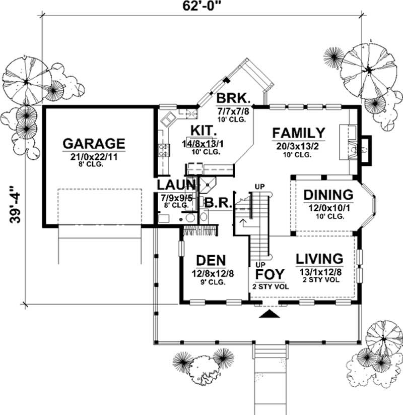 Floor Plan First Story of Country Plan #146-1881