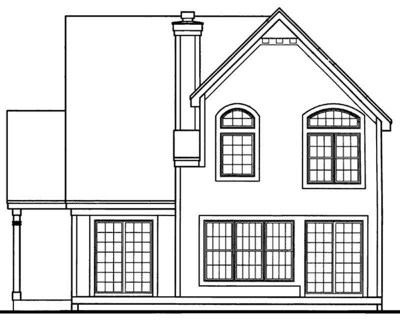 Home Plan Rear Elevation of this 3-Bedroom,2296 Sq Ft Plan -146-1883