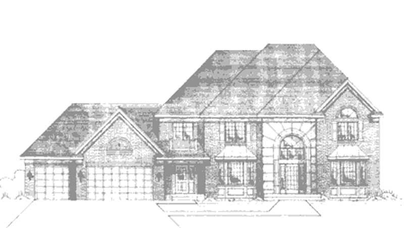 Home Plan Front Elevation of this 4-Bedroom,3301 Sq Ft Plan -146-1884