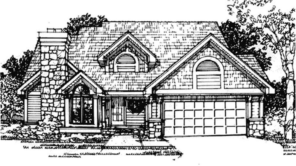 Front view of Country home (ThePlanCollection: House Plan #146-1891)